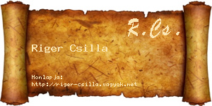 Riger Csilla névjegykártya