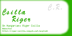 csilla riger business card